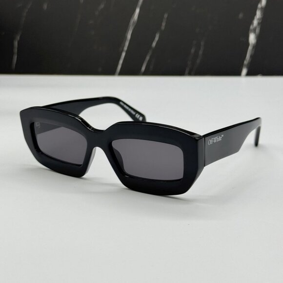 NEW OFF-WHITE OERI138 CHARLOTTE 1007 SUNGLASSES UNISEX BLACK SQUARE EYEWEAR - Picture 6 of 11